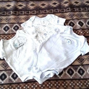 3 one piece tee shirts dinosaur theme 3-6 months